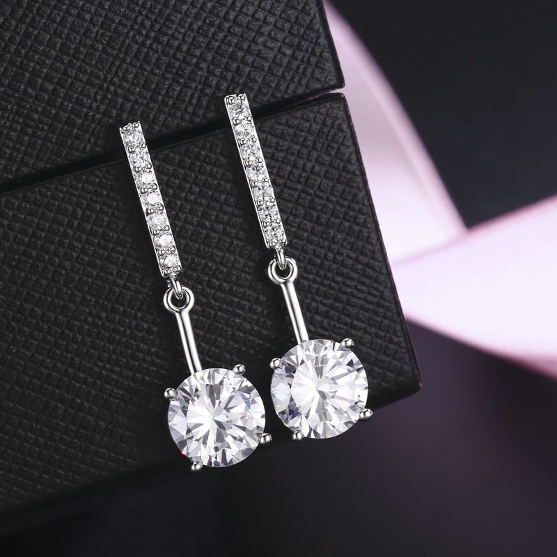 SBLING Platinum-Plated Cubic Zirconia Drop Earrings - Image 2